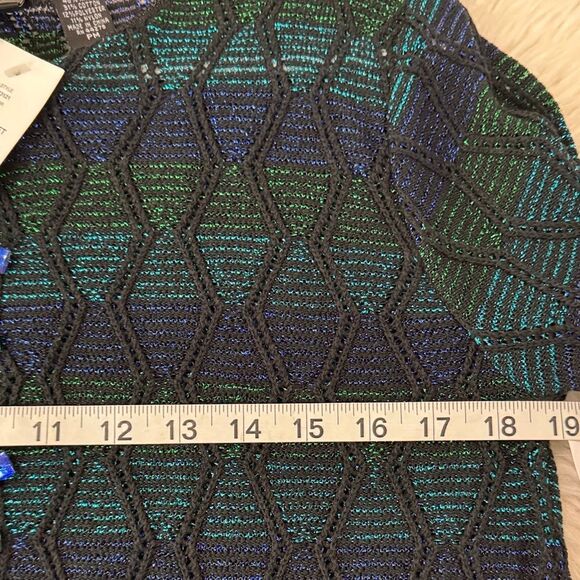 Christina Rotelli Women's Sparkle Black and Green Cardigan NWT - Picture 5 of 9
